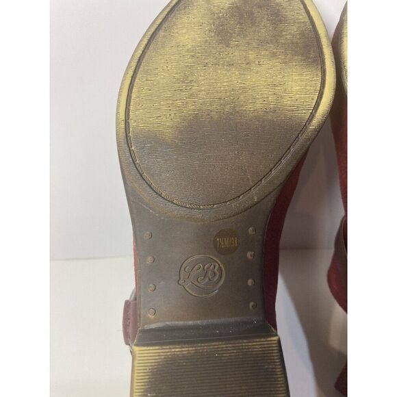 Lucky Brand Boots Bernaeh Ankle Booties Red Leather Snake Slip On Women’s 7.5 - Picture 9 of 11